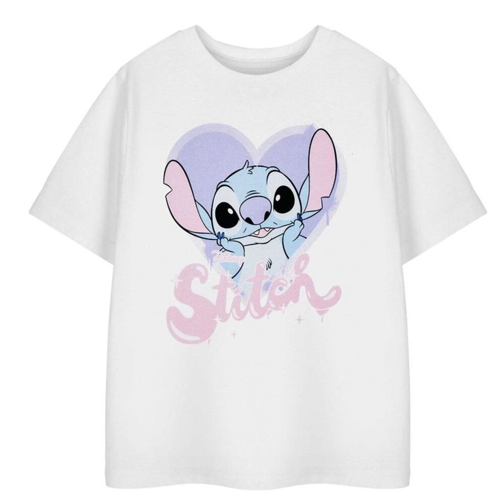 Lilo & Stitch Girls Heart Short-Sleeved T-Shirt / White